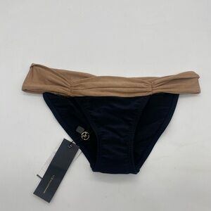 Vix black and taupe bikini bottoms (suede detail). NWT